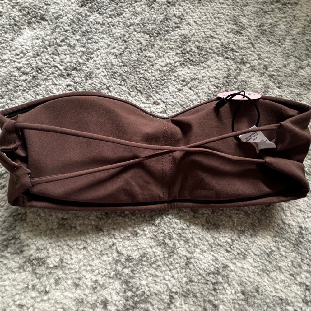 NWT Mstaad Fitness Bandeau Workout Top Brown Size Large - Picture 2 of 3